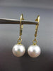 ESTATE LARGE AAA SOUTH SEA PEARL 14KT YELLOW GOLD 3D LEVER BACK HANGING EARRINGS