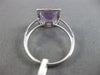 ESTATE LARGE 3.43CT DIAMOND & AAA AMETHYST 14K WHITE GOLD HALO ENGAGEMENT RING