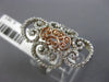 ESTATE WIDE .64CT DIAMOND 14K WHITE & ROSE GOLD 3D OPEN FILIGREE HEART LOVE RING