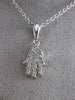 ESTATE .28CT DIAMOND 14KT WHITE GOLD CHAMSA HAND OF GOD FLOATING PENDANT #24457