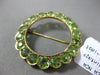 ANTIQUE LARGE 8.05CT AAA PERIDOT 14KT YELLOW GOLD 3D FLOWER CIRCULAR BROOCH PIN