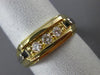 ESTATE WIDE .30CT DIAMOND 14KT WHITE & YELLOW GOLD THREE STONE MEN'S RING #10914