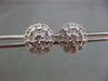 ESTATE LARGE .13CT DIAMOND 14KT WHITE GOLD 3D CLUSTER FLOWER FLAKE STUD EARRINGS