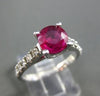 ESTATE WIDE 1.47CT DIAMOND & AAA RUBY 14K WHITE GOLD LUCIDA ENGAGEMENT RING #122