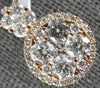 ESTATE LARGE 1.26CT DIAMOND 18KT ROSE GOLD CLASSIC CLUSTER CIRCULAR HALO PENDANT