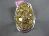 LARGE 4.1CT PINK & FANCY YELLOW DIAMOND 18K TRI COLOR GOLD 3D OVAL INFINITY RING