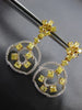 ESTATE LARGE 6.48CT WHITE & FANCY YELLOW DIAMOND 18KT TWO TONE GOLD 3D EARRINGS