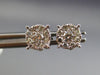 ESTATE .54CT ROUND DIAMOND 14KT WHITE GOLD 3D CLASSIC CLUSTER STUD EARRINGS 8mm