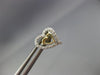 ESTATE .19CT DIAMOND 14KT WHITE & YELLOW GOLD 3D DOUBLE HEART LOVE STUD EARRINGS