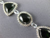 ESTATE EXTRA LARGE 21.40CT DIAMOND & AAA GREEN GARNET 18K WHITE GOLD 3D BRACELET