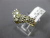 ESTATE WIDE 1.10CT DIAMOND 14KT YELLOW GOLD 3D TWO ROW V SHAPE ANNIVERSARY RING