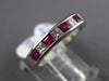ESTATE 1.10CT DIAMOND & AAA RUBY 14K WHITE GOLD CLASSIC CHANNEL ANNIVERSARY RING