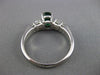 ESTATE WIDE 1.67CT DIAMOND & EMERALD 14KT WHITE GOLD 3D ENGAGEMENT RING #17814