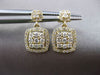 ESTATE .62CT ROUND DIAMOND 14K YELLOW GOLD SQUARE HALO FLOATING HANGING EARRINGS