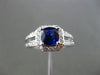 ESTATE WIDE 1.81CT DIAMOND & SAPPHIRE 14KT WHITE GOLD HALO ENGAGEMENT RING 22941