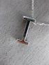 .22CT ROUND DIAMOND 18K WHITE GOLD 3D CLASSIC "I" INITIAL FLOATING PENDANT #8965