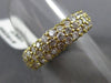 ANTIQUE WIDE 3.50CT DIAMOND 18KT YELLOW GOLD MULTI ROW ETERNITY PAVE RING #19289
