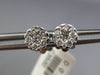 ESTATE .32CT DIAMOND 14KT WHITE GOLD 3D CLASSIC CLUSTER FLOWER STUD EARRINGS 8mm