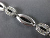 ANTIQUE 1CT ROUND DIAMOND 14K WHITE GOLD CLASSIC OVAL SATIN LINK BRACELET #11639