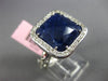 ESTATE LARGE 5.52CT DIAMOND & AAA SODALITE 14KT WHITE GOLD 3D OPEN FILIGREE RING