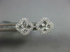 ESTATE .75CT DIAMOND 18KT WHITE GOLD ROUND INVISIBLE 4 LEAF CLOVER STUD EARRINGS