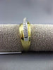 ESTATE .21CT DIAMOND 18KT WHITE & YELLOW GOLD 3D PAVE WAVE X LOVE RING F/G VVS