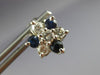 ANTIQUE .95CT DIAMOND & AAA SAPPHIRE 14KT WHITE GOLD STAR BURST EARRINGS #22485