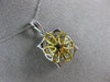 ESTATE .85CT WHITE & FANCY YELLOW DIAMOND 14KT TRI COLOR GOLD 3D FLOWER PENDANT