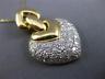 ESTATE LARGE 1.30CT DIAMOND 18KT TWO TONE GOLD 3D HEART FLOATING PENDANT #23610