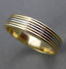 ESTATE WIDE 14KT TWO TONE GOLD MULTIPLE ROW WEDDING ANNIVERSARY RING 4mm #23597
