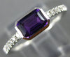 ESTATE .70CT DIAMOND & AAA EXTRA FACET AMETHYST 14K WHITE GOLD 3D BEZEL FUN RING