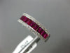 ESTATE WIDE 1.66CT DIAMOND & AAA RUBY 18K WHITE GOLD CLASSIC SEMI ETERNITY RING