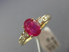 ESTATE 1.30CT DIAMOND & AAA RUBY 14K YELLOW GOLD 3D CLASSIC OVAL ENGAGEMENT RING