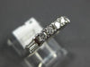 ESTATE .45CT ROUND & BAGUETTE DIAMOND 14KT WHITE GOLD 3D ANNIVERSARY RING #4721
