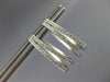 ESTATE .25CT DIAMOND 14KT WHITE GOLD 3D TWO ROW TRIANGULAR OVAL HOOP EARRINGS