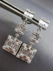 ESTATE LARGE 1.73CT DIAMOND 18KT WHITE GOLD 3D INVISIBLE STUD HANGING EARRINGS