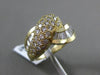 ESTATE WIDE .90CT ROUND & BAGUETTE DIAMOND 14KT YELLOW GOLD 3D CHANNEL PAVE RING