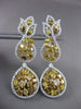 ESTATE LARGE 13.26CT FANCY YELLOW & WHITE DIAMOND 18KT TWO TONE HANGING EARRINGS