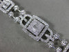 ESTATE LARGE 2.11CT DIAMOND 18KT WHITE GOLD 3D HALO LINK SQUARE TENNIS BRACELET