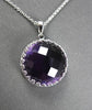 ANTIQUE LARGE 10.49CT AAA ROUND AMETHYST 14KT WHITE GOLD 3D FLOATING PENDANT