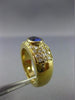 ESTATE WIDE 2.10CT DIAMOND & AAA TANZANITE 18KT YELLOW GOLD 3D ETOILE BEZEL RING