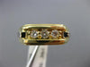 ESTATE WIDE .30CT DIAMOND 14KT WHITE & YELLOW GOLD THREE STONE MEN'S RING #10914