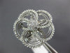 ESTATE EXTRA LARGE 1.34CT DIAMOND 14KT WHITE GOLD 3D FLOWER INFINITY LOVE RING