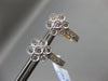 ESTATE .33CT DIAMOND 14KT TWO TONE GOLD FLOWER FILIGREE MILGRAIN HUGGIE EARRINGS