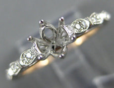 ESTATE .08CT DIAMOND 14K WHITE & ROSE GOLD 3D 6 PRONG SEMI MOUNT ENGAGEMENT RING