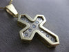 ESTATE LARGE .30CT DIAMOND 14KT TWO TONE GOLD CLASSIC ETOILE CROSS PENDANT #2684