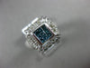 LARGE 1.0CT WHITE & BLUE DIAMOND 14K WHITE GOLD ROUND & PRINCESS FRIENDSHIP RING