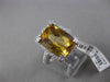 ESTATE LARGE 6.50CT DIAMOND & AAA CITRINE 14KT WHITE GOLD 3D FILIGREE HALO RING
