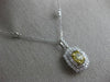 ESTATE 1.20CT WHITE & FANCY YELLOW DIAMOND 18KT 2 TONE GOLD DOUBLE HALO PENDANT