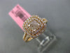 ESTATE LARGE GIA 1.13CT DIAMOND 18KT ROSE GOLD HALO SPLIT SHANK ENGAGEMENT RING